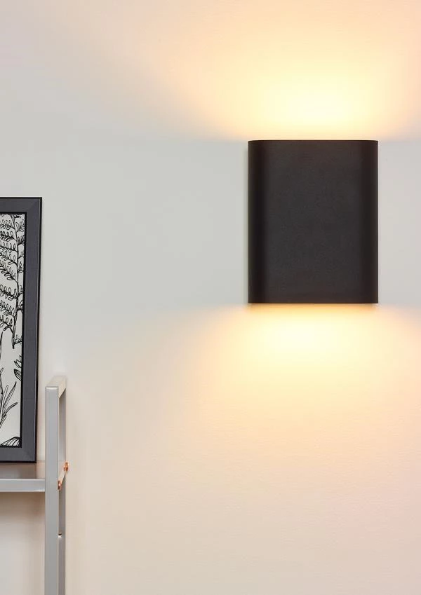 Lucide OVALIS - Lámpara de pared - 2xE14 - Negro - ambiente 2